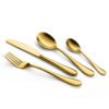 Customized Logo Luxury Cutlery Stainless Steel Gold Shiny Silverware Flatware Set 3