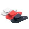 wholesale plain customized design 3d screen print slipper men, custom logo man pu straps slide sandals 3