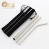 Customized Colorful Stainless Steel Metal Straw 3PCS set boba straw Set In Stock 3