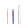 ECO straw stainless steel metal telescopic collapsible straw with aluminum case 3