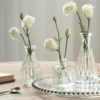 Nordic style transparent mini crystal clear Glass flared flower Vase for wedding decor 3