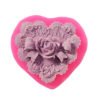 Heart shape rose flower silicone soap molds candy chocolate fondant cake topper molds resin DIY making 3