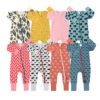 2019 new print long sleeve toddle clothes baby sleepwear pijamas zip baby romper 3