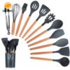 BPA Free compostable non stick reusable household cook tool silicone cooking utensils set kitchen utensil 3
