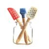 wholesale baking set custom heat resistant silicone non stick kitchen spatulas brush wiht wooden handle 3