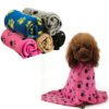 Manufacturer wholesale multi-colors paw print pet dog soft blanket 3