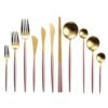 Bulk Gold Cutlery Set Stainless Steel Elegant Biodegradable Flatware 3