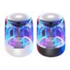 transparent crystal blue tooth speaker LED colorful atmosphere light HIFI Stereo bluetooth speaker TWS speaker with Mic 3