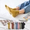 KANGYI Cotton Yarn Summer Cute Bear embroidery Women Socks Low-cut Ankle Socks 3