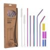 Eco Friendly straight reusable 18/8 stainless steel drinking metal straw 3