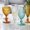 European Retro Style Diamond Relief Embossed Glass Water Wine Champagne Cup Glassware goblet 3