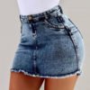 Women Sexy Chic Pencil Skirts Women High Waisted Ripped Denim Skirts Mini Jean Skirt Bodycon Hip Skirt Hot Sale 3