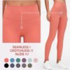 2020 US Size Girl Women Tight Fitness & Yoga Wear High Waisted Sexy Neon Seamless Crotchless Nude Custom Yoga Pants Leggings 3