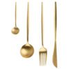 4 pcs Christmas Gift Party Wedding Modern Copper Colored Brass Cutlery Simple Gold Stainless Steel Flatware Set for Restaurant 3