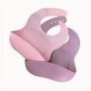 Soft Silicone Bib Easily Wipes Clean FDA Passed Waterproof Silicone Baby Bib Bandana manufacturer Comfortable Bid 3