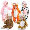 Wholesale thicken flannel baby romper costume baby clothes kids animal overall winter warm long sleeve baby boy rompers jumpsuit 3