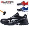LARNMERN Mens Steel Toe Safety Work Shoes Light weight Breathable Soft Anti-smashing Shock-proof Footwear Construction Shoes 3
