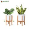 Modern eco friendly adjustable wood bamboo indoor plant flower pot stand 3