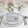 Clear crystal silver beaded wedding glass charger plates 3