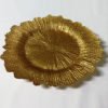 Cheap wholesale fancy reef gold colored glass wedding charger plates for restaurant 3