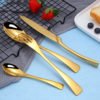 Stainless Steel Dinnerware Sets Sterling Silver Flatware Gold Plated Restaurant Cutlery Set 3