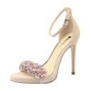 3395-1 Sexy banquet women's shoes with super high heel waterproof platform suede pearl rhinestone word with sandals 3