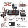 RubySub RB-1501 15 in 1 Combo Heat Press Machine Pen Press Machine Printer Sublimation Machine For T shirt/Mug/Pen/Ball/Shoes 3