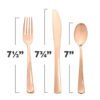 Wholesale bulk disposable flatware silverware set rose gold glitter plastic fork spoon knife cutlery set combo 3