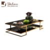 Hot Sale Modern Design Living Room Furniture Elegant Luxury Marble Top Stainless Steel Coffee Table 3