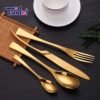 home wedding 4pcs elegant rose gold inox cutlery set 3