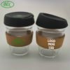 BLX 12 oz 8oz keep glass coffee mug travel eco to go logo insulated borosilicate 120z cup with ecofriendly & natural cork bland 3