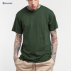 EXP O Neck Plain Streetwear Tee Shirt Blank Army Green Custom Design Label Embroidered Men T-Shirt 3