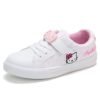 rubber sole white pink hello-kitty cat kids sweet cute school sport leather footwear student girl casual children sneaker shoes 3