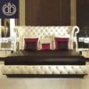 italian simple design bedroom furniture modern king size double bed 3