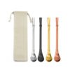 Food Grade Recyclable Metal Stainless Steel 304 Mate Tea Bombilla Drinking Straw Spoon 3