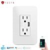 Yosyn 15A 110V/220V Electric Alexa Smart Home US Standard Wall Outlet USB Port Smart Socket Wifi 3