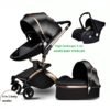 2019 Amazon Hot Sell New Model 3 in 1 Baby Stroller Leather Baby Carriage 3
