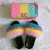 Wide varieties fur slides with purse fox fur slides wholesale fur slides 3