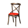 Classic Furniture Solid Wood Rattan Seat Dining Room Use Iron Wooden X Chairs Wedding Cross Back Chair 3