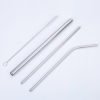 Wholesale mirror long stainless steel recyclable silver straw with bags 3