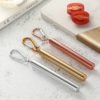 FDA Telescopic Stainless Steel Straw Collapsible Bubble Tea Metal Straw 3