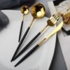 Top sale Mirror Polish Spoon/Fork/Knife flatware set garnish products Gold Stainless Steel Cutlery set 3