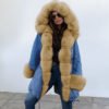 New Style Luxury Woman Winter Warm Fur Parka Coats For Wholesale 3