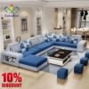 7 Seaters Big Fabric Corner Drawing Room Sofa CEFS002 for Home Furniture 3