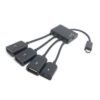 Micro USB OTG Hub Adapter for Smartphone / Tablet Micro USB Splitter for Apple Samsung Lenovo Black 4 in 1 with charging switch 3