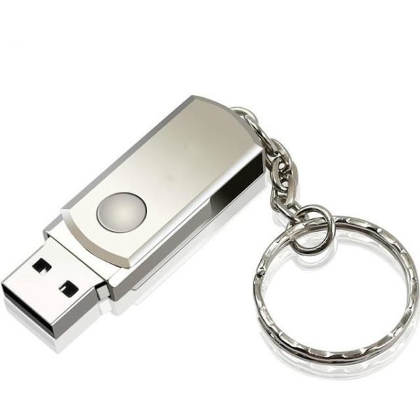 Portable USB Flash Drive Mini Metal Key Chain U Disk Storage Drive Silver 2