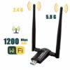 Wireless USB Wifi Adapter AC1200 Dual Band 2.4G/5.8G High Gain Dual Antennas Network WiFi USB 3.0 for Desktop black 3