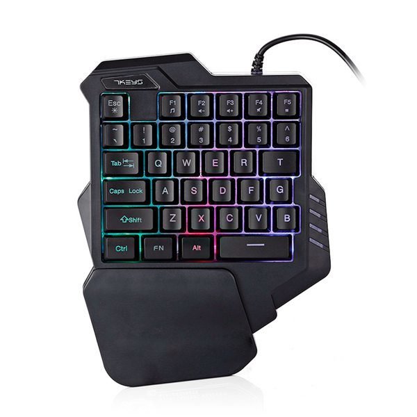G30 Wired Gaming Keypad with LED Backlight 35 Keys One-handed Membrane Keyboard - Mixed color version 2