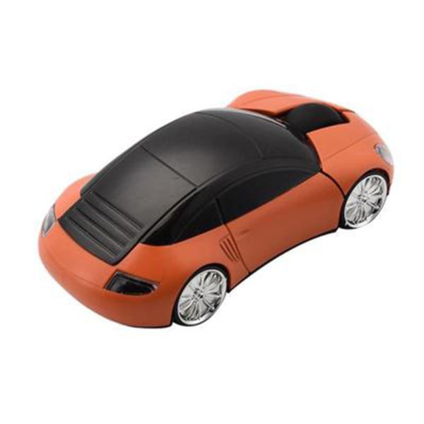 Mini Car Shape 2.4G Wireless Mouse Receiver with USB Interface for Notebooks Desktop Computers Orange 2