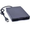 Portable External 3.5" USB 1.44 MB FDD Floppy Disk Drive and Play for PC Windows 2000/XP/Vista/7/8/10 Mac 8.6 or Upper Black 3